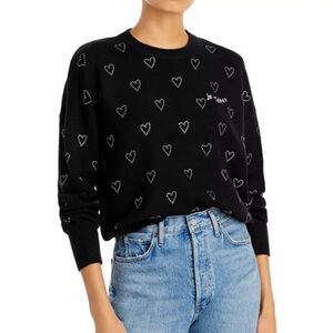 NWT Women's size S Aqua x Kerri Rosenthal Crystal Heart Sweater